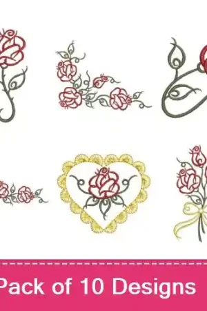 Buy Direct Simply Roses Embroidery design pack by Ace Points, Embroidery Packs on EmbroideryDesigns.com
