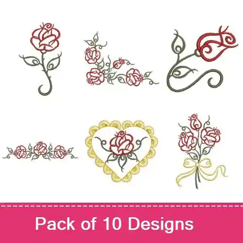 Buy Direct Simply Roses Embroidery design pack by Ace Points, Embroidery Packs on EmbroideryDesigns.com