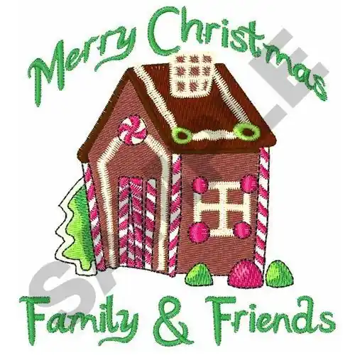 MERRY CHRISTMAS Embroidery Design Genuine