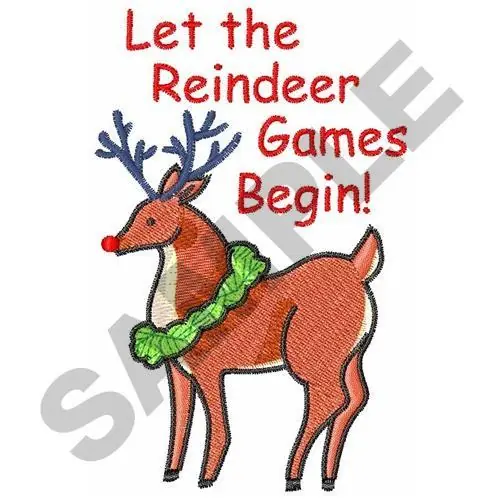 REINDEER GAMES Embroidery Design Special Discount