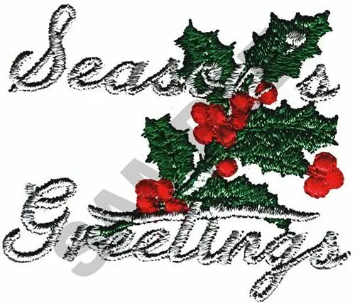 SEASONS GREETINGS Embroidery Design Price Drop