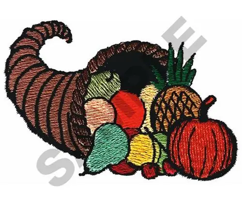 Modern CORNUCOPIA Embroidery Design