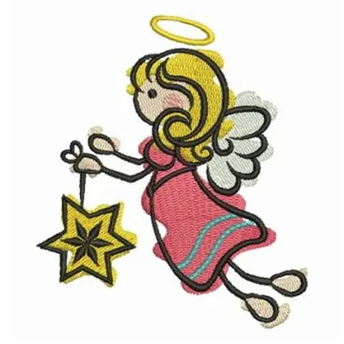 Viral Angel & Star Embroidery Design