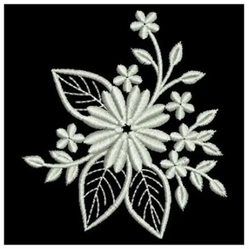 White Work Bloom Embroidery Design Hot Picks