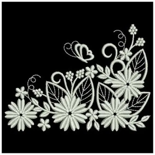 Secure Checkout Blooms & Butterfly Embroidery Design
