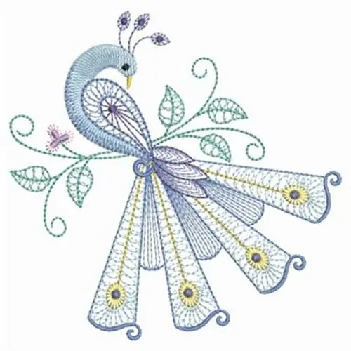 Don’t Miss Out Rippled Peacock Embroidery Design