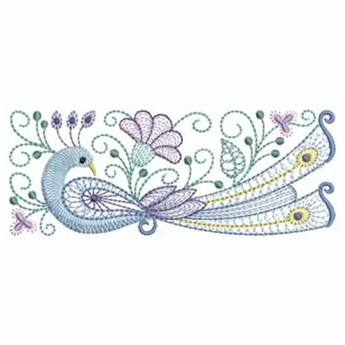 Peacock Edge Embroidery Design Order Now