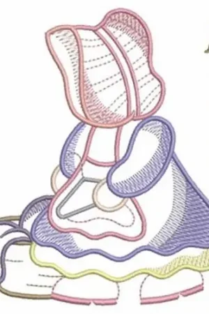 Affordable Sunbonnet Monday Embroidery Design