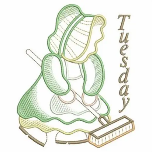Sunbonnet Tuesday Embroidery Design Wholesale