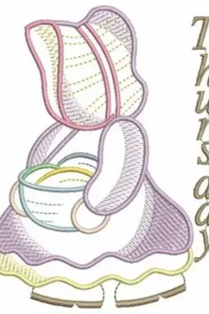 Authentic Sunbonnet Thursday Embroidery Design