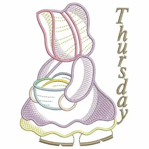 Authentic Sunbonnet Thursday Embroidery Design