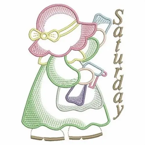 While Supplies Last Sunbonnet Saturday Embroidery Design