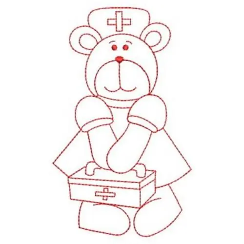 Nurse Bear Embroidery Design Fast Shipping