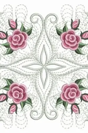Bargain Roses & Swirls Embroidery Design