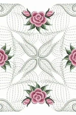 Affordable Rose Square Embroidery Design