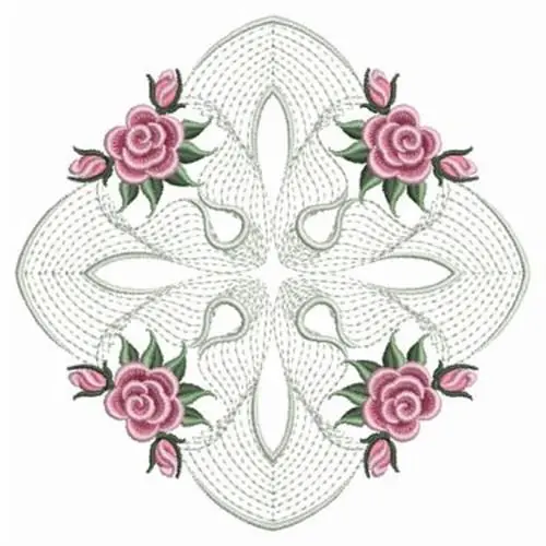 Pearl Roses Embroidery Design Viral
