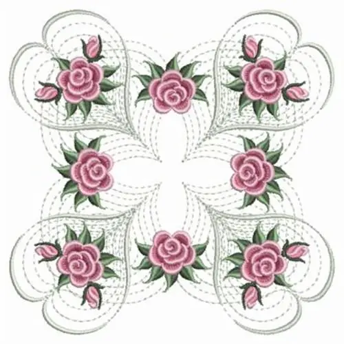 Rose Hearts Embroidery Design Top Pick