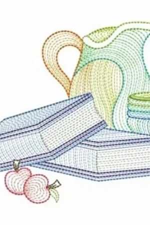 Big Sale Tea & A Book Embroidery Design