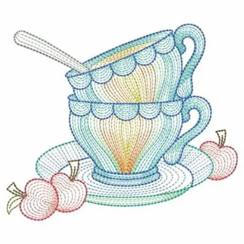 Trending Rippled Tea Time Embroidery Design