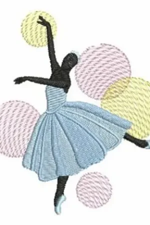 Ballerina Bubbles Embroidery Design Bulk Order