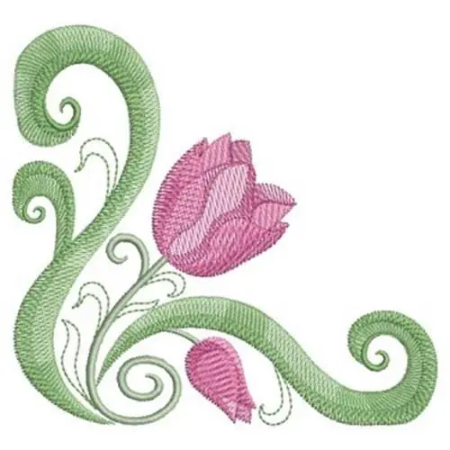 Tulip Corner Embroidery Design Buy Direct