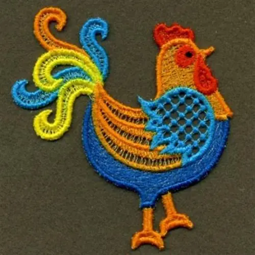 No Minimum Order FSL Rooster Embroidery Design