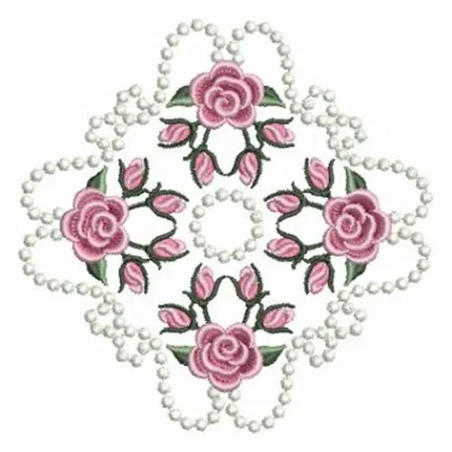 Rose Buds Block Embroidery Design Trusted Brand