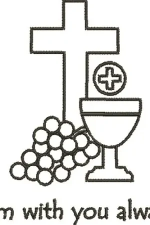 Eucharist Outline Embroidery Design New Release