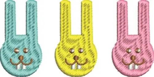 Silly Pastel Bunnies Embroidery Design Wholesale