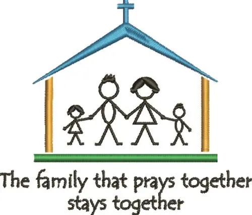 Today Only Family Prays Together Embroidery Design