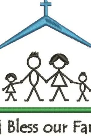 Bless Our Family Embroidery Design Latest
