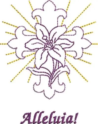 Modern Alleluia Cross Embroidery Design