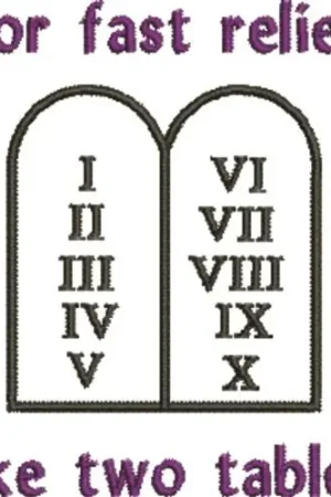 Markdown Two Tablets Embroidery Design
