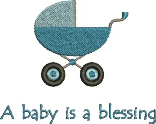 Baby Boy Carriage Blessing Embroidery Design Top Rated