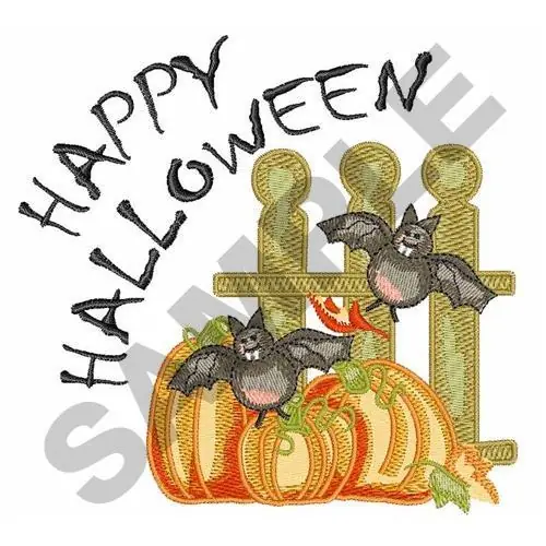 HAPPY HALLOWEEN Embroidery Design Premium