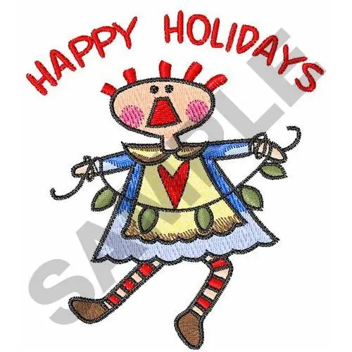 HAPPY HOLIDAYS Embroidery Design Get Yours