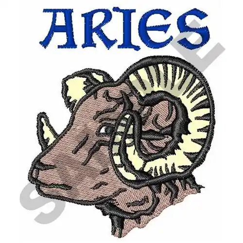RAM ARIES ZODIAC Embroidery Design Exclusive
