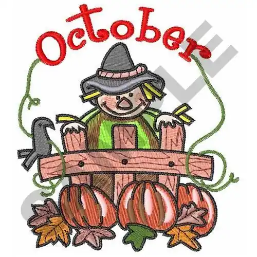 Reduced Price OCTOBER Embroidery Design