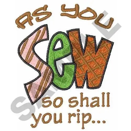 SEW SHALL YOU RIP Embroidery Design Trending