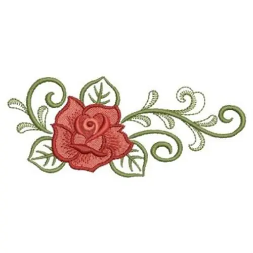 Save Now Curly Rose Embroidery Design