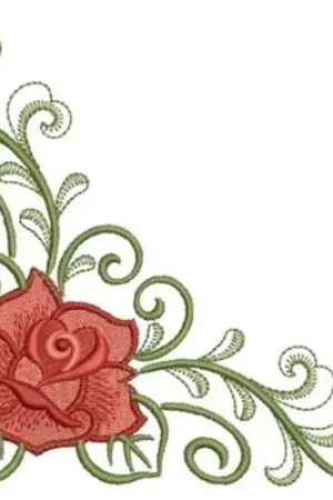 Art Deco Rose Corner Embroidery Design Shop Now