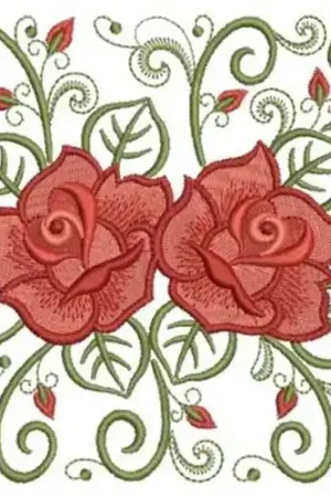 Art Deco Roses Embroidery Design Clearance