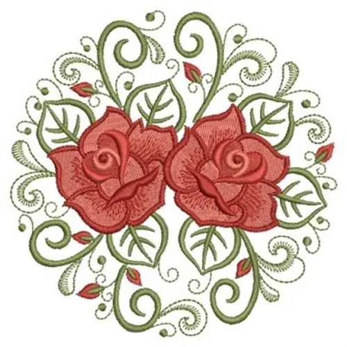 Rose Circle Embroidery Design Mega Sale