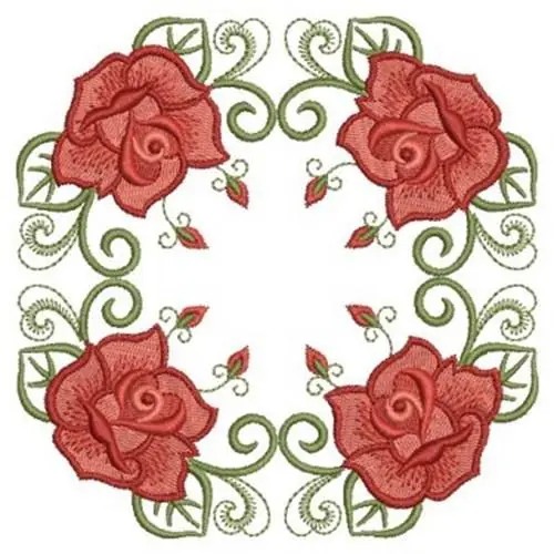 Professional Grade Art Deco Wreath Embroidery Design