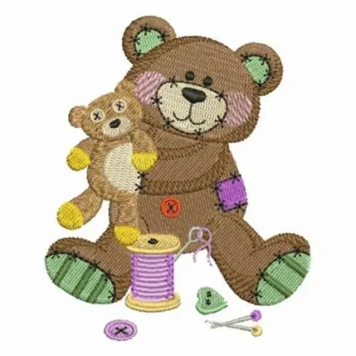Patchwork Teddys Embroidery Design Next Day Delivery