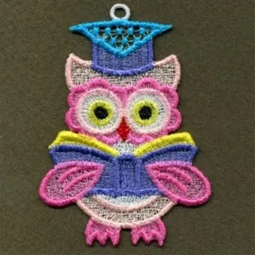 Price Cut FSL Study Owl Embroidery Design
