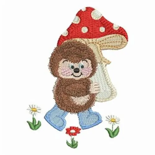 Secure Checkout Mushroom Hedgehog Embroidery Design