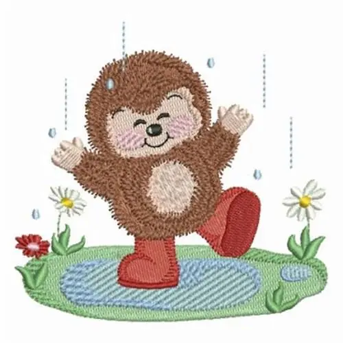 Rain Dance Embroidery Design Handmade