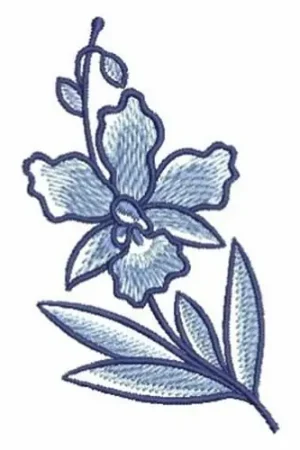 Buy Today Delft Blue Orchid Embroidery Design