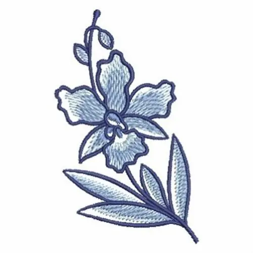 Buy Today Delft Blue Orchid Embroidery Design